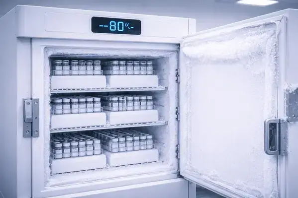 Ultra-low freezer for long-term pre-mixed peptide solution storage