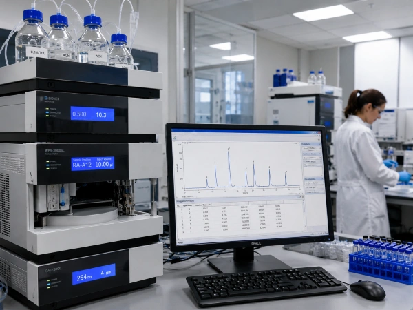 HPLC instrument analyzing B12 compound purity
