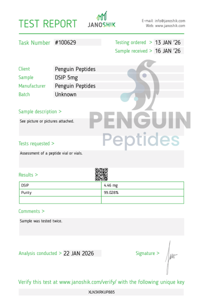 DSIP 5mg certificate of analysis