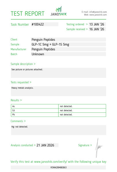 View Heavy Metals Test laboratory report