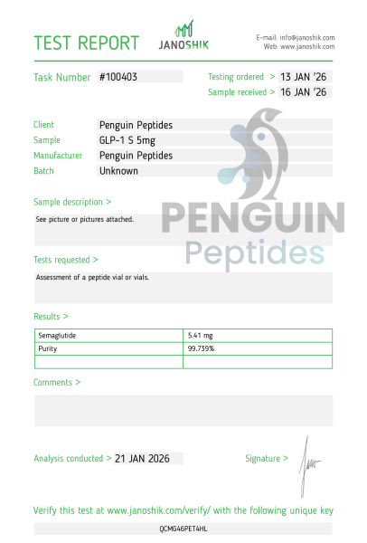 GLP-1 S 5mg laboratory report