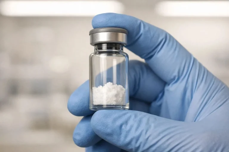 Scientist reviewing molecular data in modern laboratory